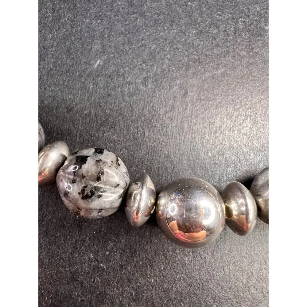 NEW Larvakite and sterling silver necklace
